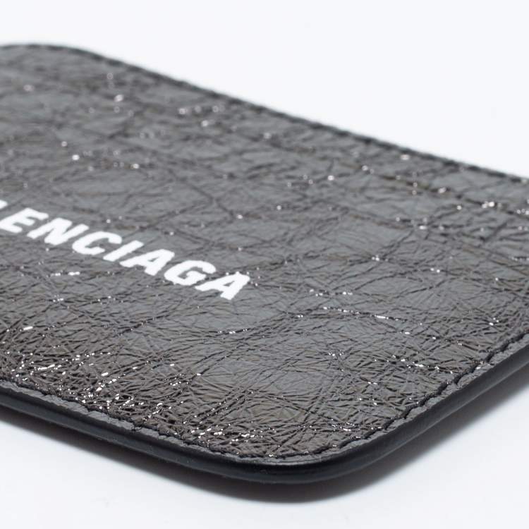 Pre Owned Balenciaga Dark Grey Leather Card Holder