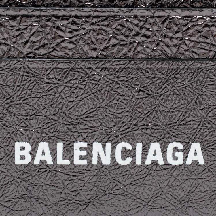 Pre Owned Balenciaga Dark Grey Leather Card Holder