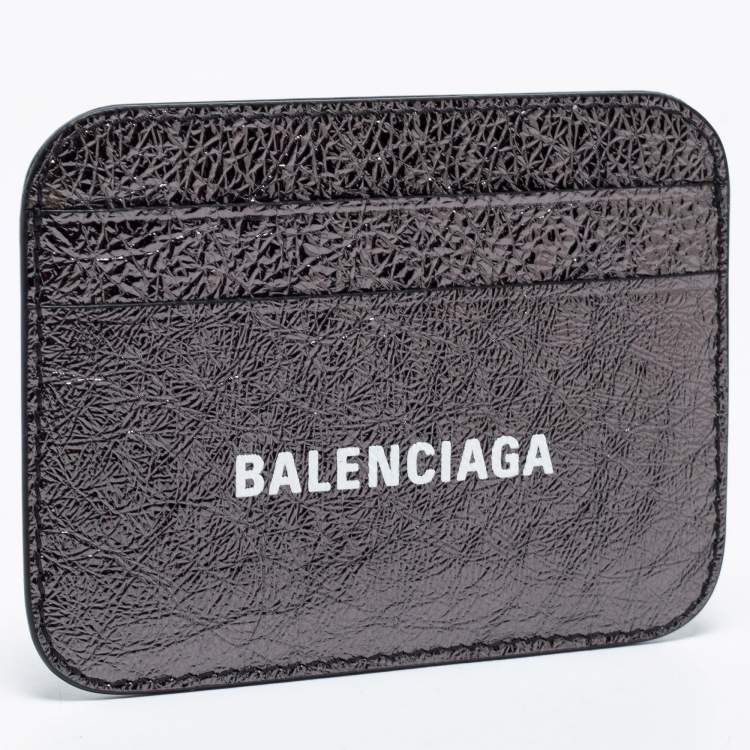 Pre Owned Balenciaga Dark Grey Leather Card Holder