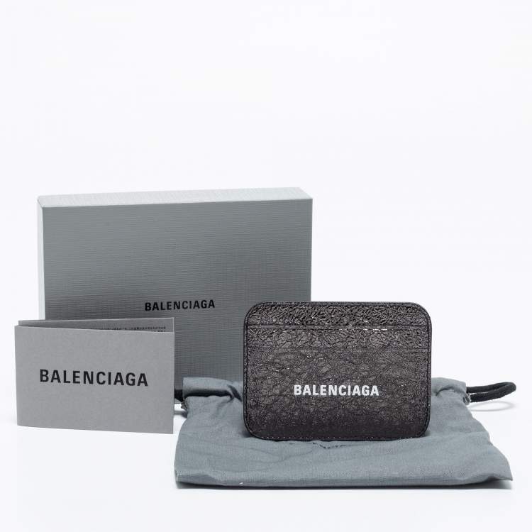 Pre Owned Balenciaga Dark Grey Leather Card Holder