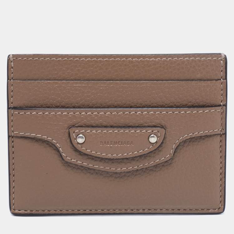 Pre Owned Balenciaga Brown Grained Leather Neo Classic Card Holder