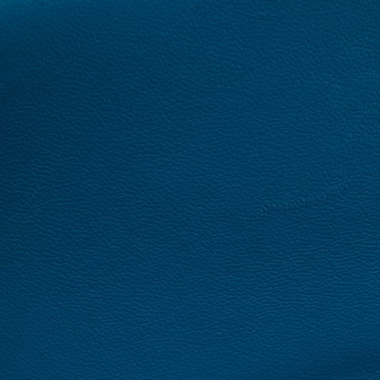 Pre Owned Balenciaga Blue Croc Embossed Leather Hourglass Top Handle Bag