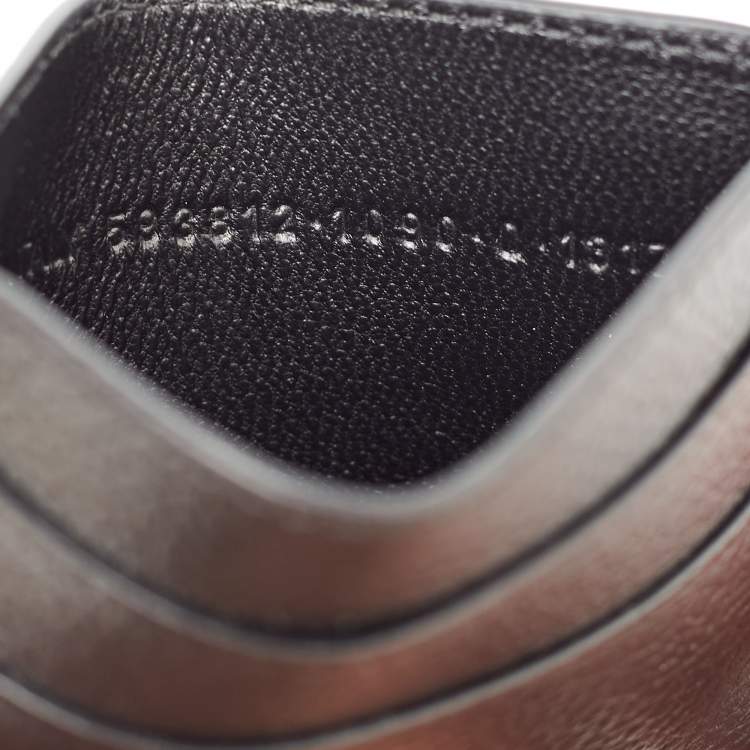 Pre Owned Balenciaga Black Leather Logo Card Holder