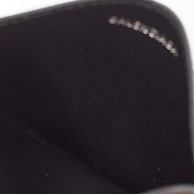Pre Owned Balenciaga Black Leather Logo Card Holder