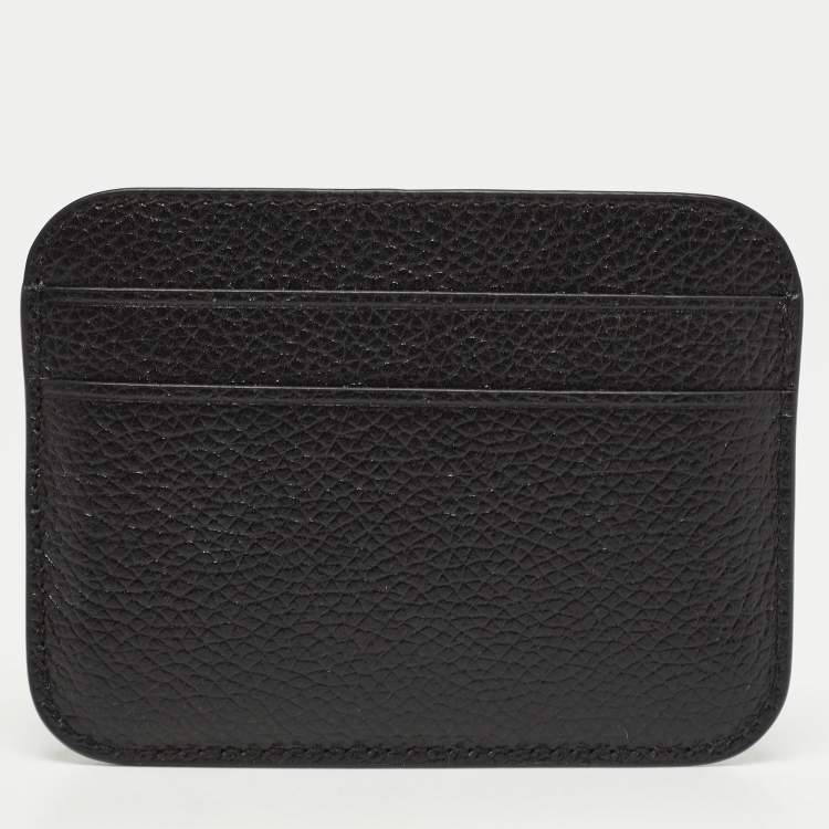 Pre Owned Balenciaga Black Leather Logo Card Holder