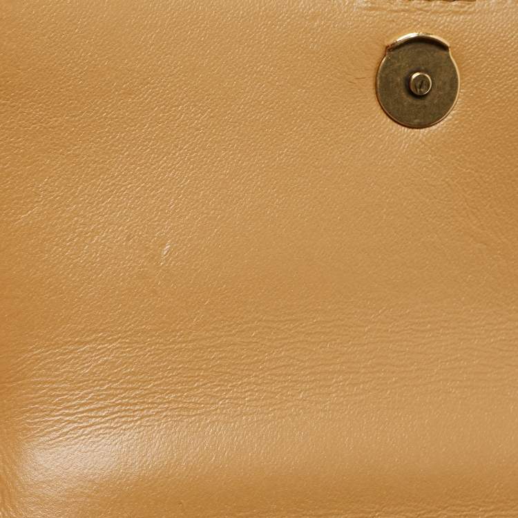 Pre Owned Balenciaga Gold/Brown Leather XS Crystal Hourglass Top Handle Bag