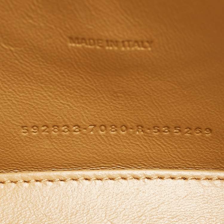Pre Owned Balenciaga Gold/Brown Leather XS Crystal Hourglass Top Handle Bag