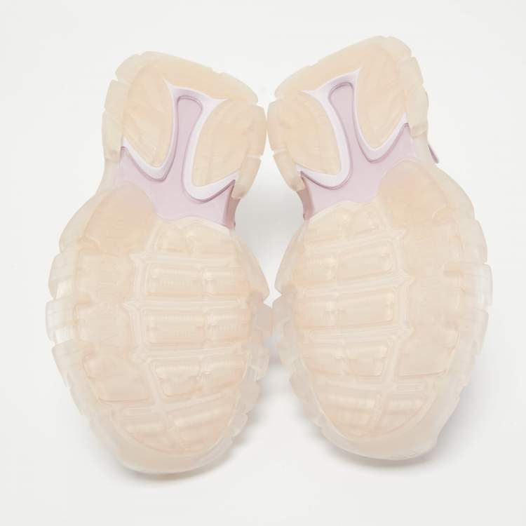 Pre Owned Balenciaga Lilac Rubber and Faux Leather Track Sandals Size 38