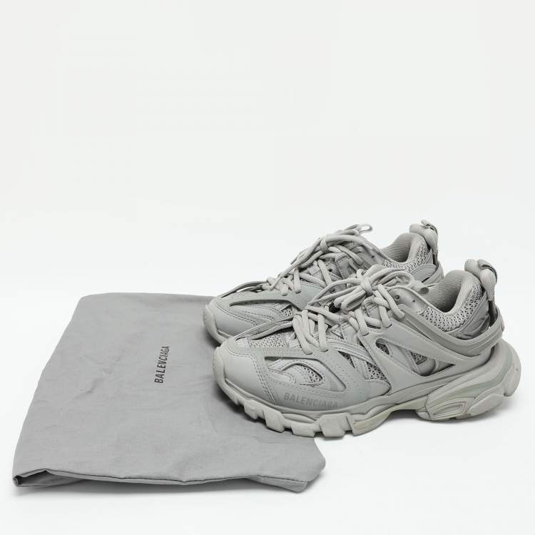 Pre Owned Balenciaga Grey Mesh Track Low Top Sneakers Size 37