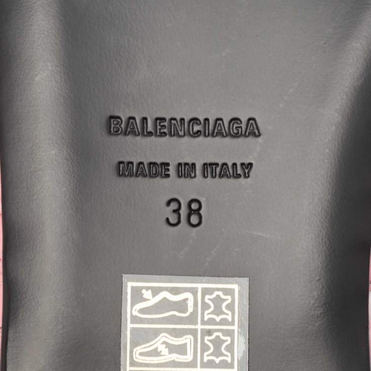 مملوكة مسبقًا Balenciaga Pink Leather Le Cagole Flat Slides Size 38