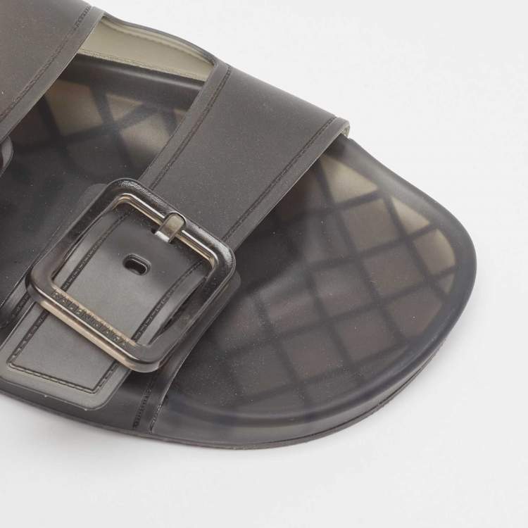 Pre Owned Balenciaga Black Rubber Mallorca Flat Sandals Size 39
