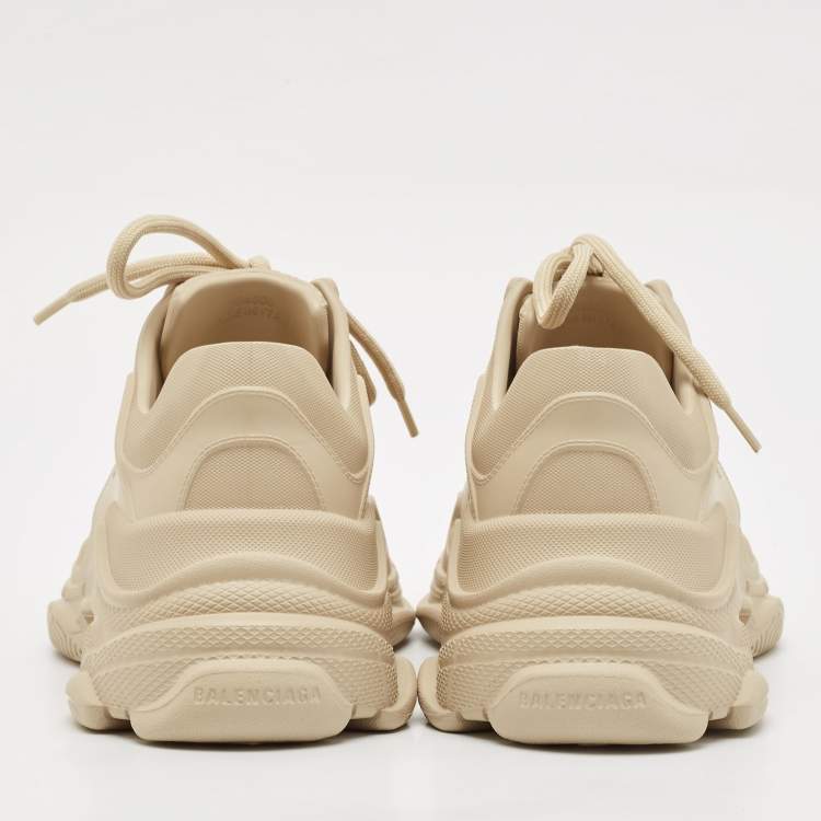 Pre Owned Balenciaga Beige Rubber Triple S Mold Sneakers Size 36