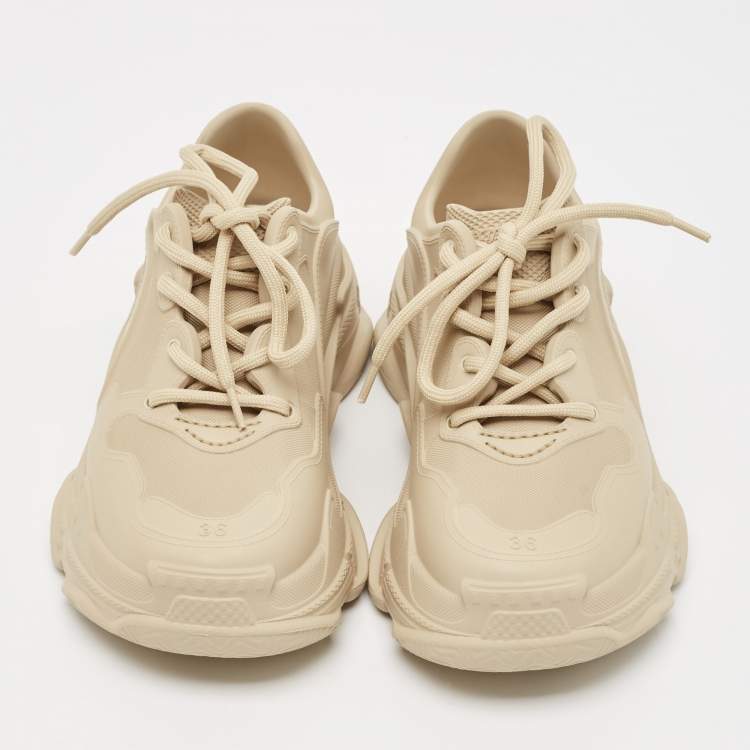 Pre Owned Balenciaga Beige Rubber Triple S Mold Sneakers Size 36