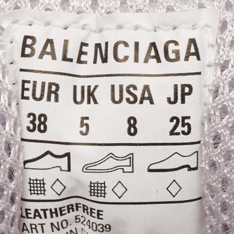 Pre Owned Balenciaga White Faux Leather and Mesh Triple S Low Top Sneakers Size 38