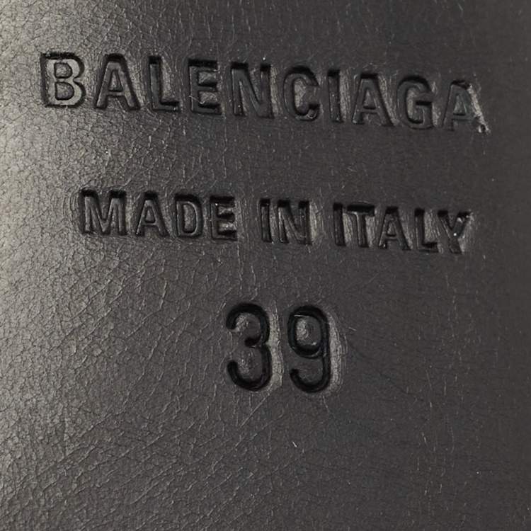 Pre Owned Balenciaga Gold Satin BB Knife Pointed Toe Mules Size 39