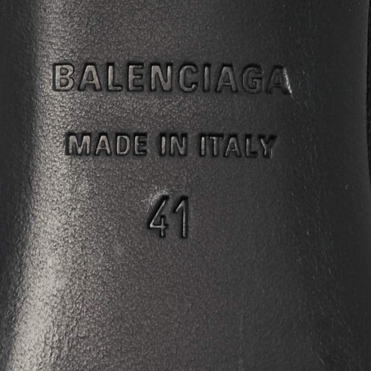 Pre Owned Balenciaga Black Leather Knife BB Knee Length Boots Size 41