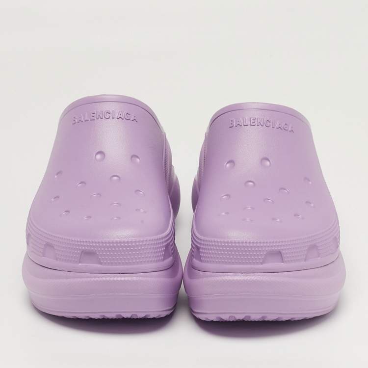 Pre Owned Balenciaga  x Crocs  Size 39 Purple Rubber Mules
