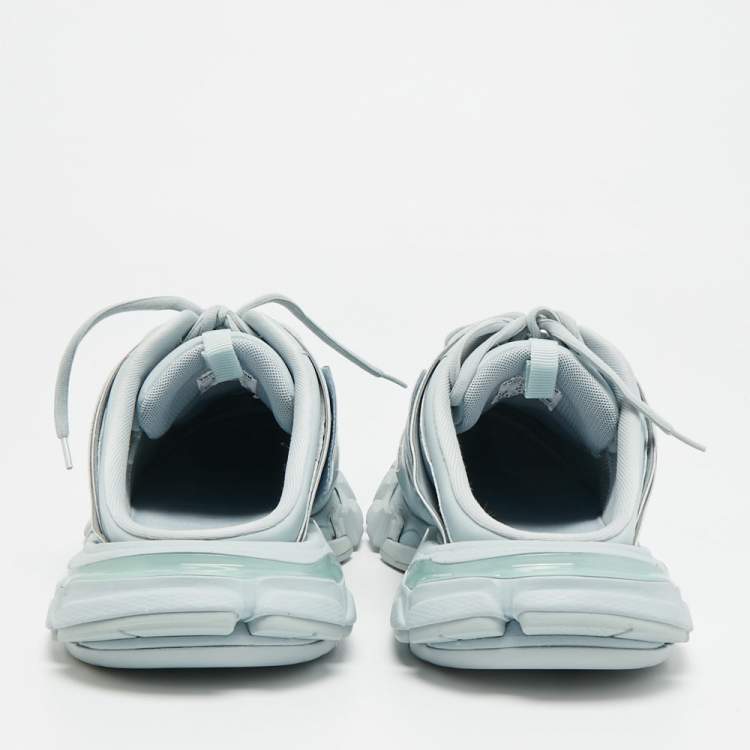 Pre Owned Balenciaga Track Size 42 Blue Faux Leather Sneakers Mules