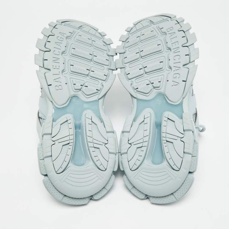 Pre Owned Balenciaga Track Size 42 Blue Faux Leather Sneakers Mules