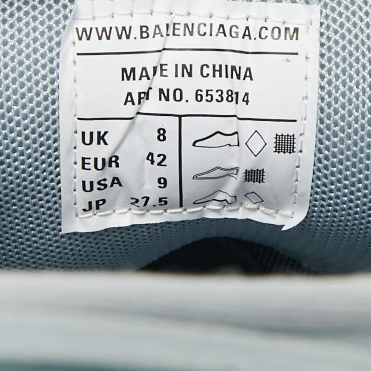 Pre Owned Balenciaga Track Size 42 Blue Faux Leather Sneakers Mules