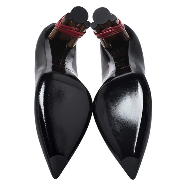 Pre Owned Balenciaga Black Leather Bistrot Pointed Pumps Size 39.5