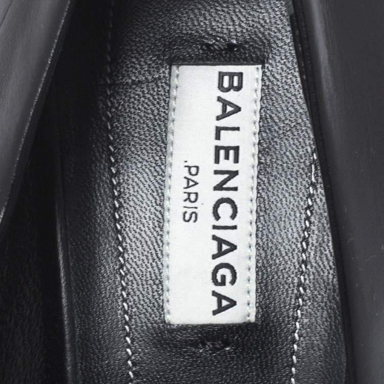 Pre Owned Balenciaga Black Leather Bistrot Pointed Pumps Size 39.5