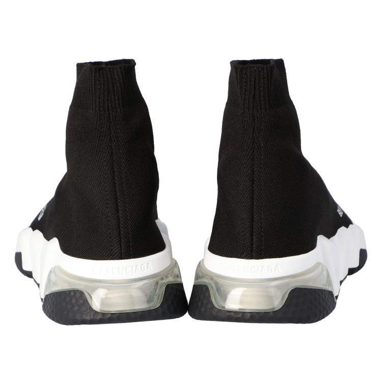 Pre Owned Balenciaga Black Knit Speed Clear Sole Sneakers Size 40