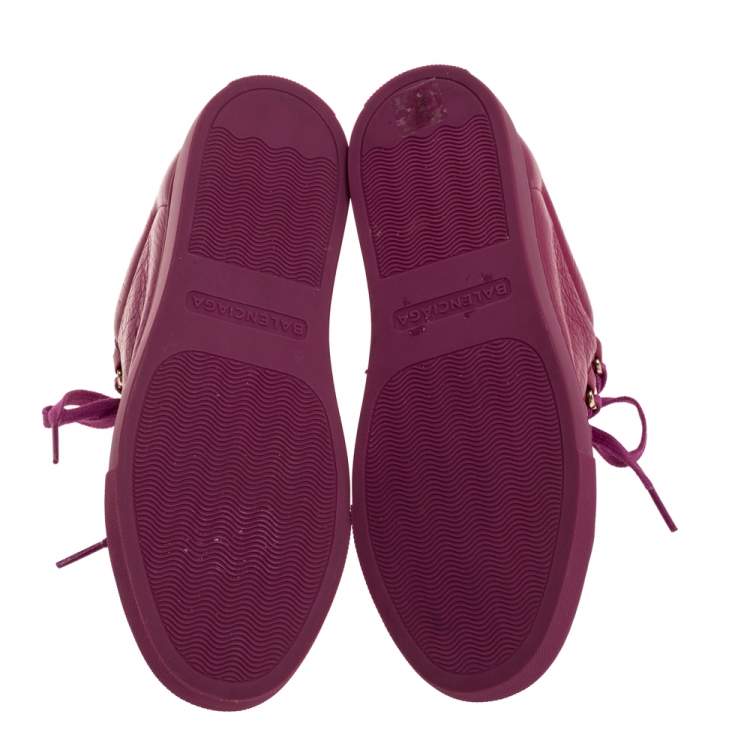 Pre Owned Balenciaga Pink Leather Arena Low Top Sneakers Size 36