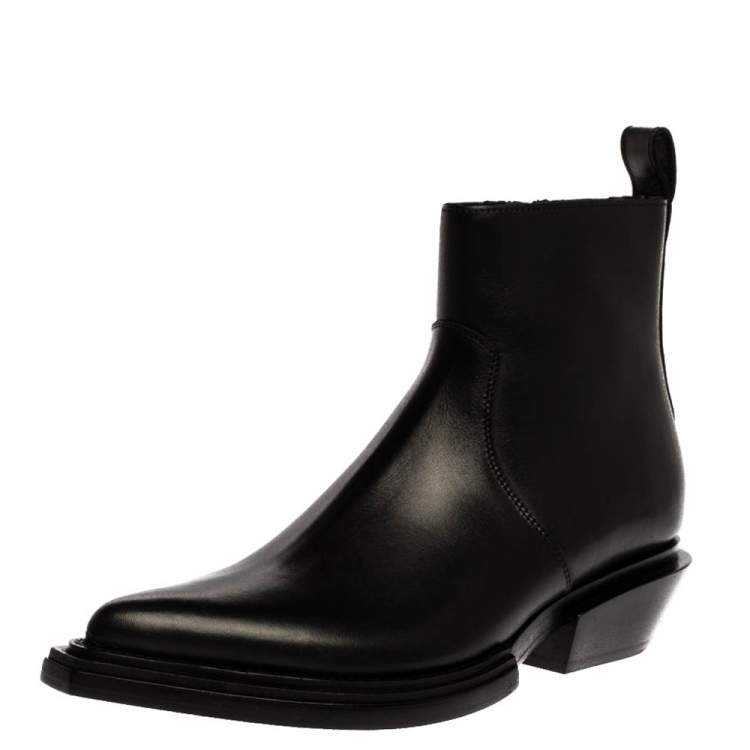 Balenciaga Black Leather Santiag Pointed Toe Ankle Boots Size 38 Balenciaga  | The Luxury Closet