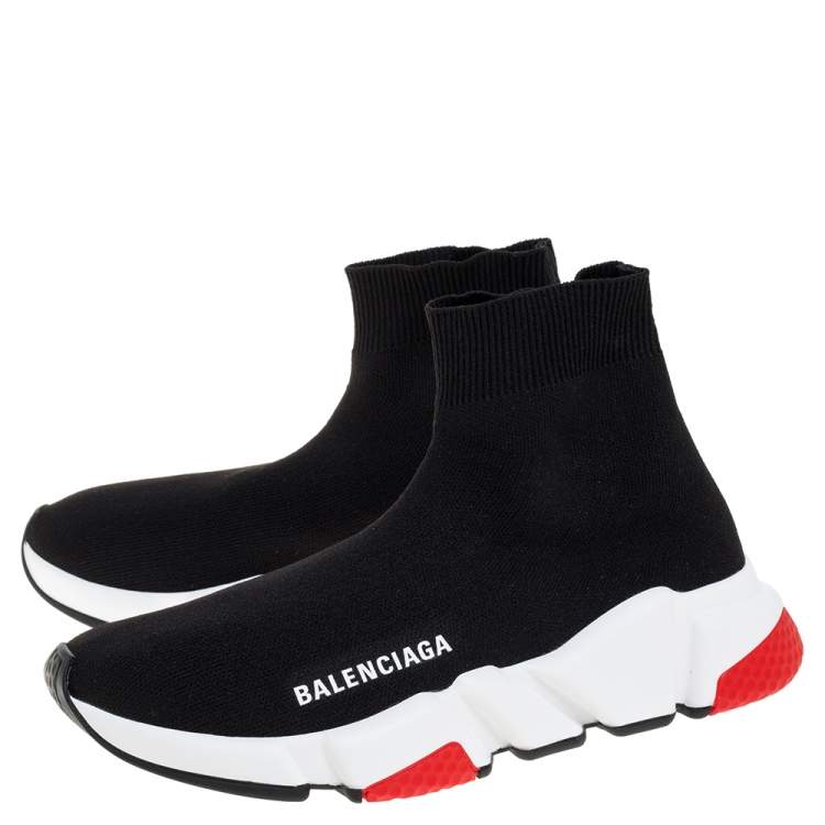 Pre Owned Balenciaga Black Knit Fabric Sock Design 'Speed' Sneakers Size 36