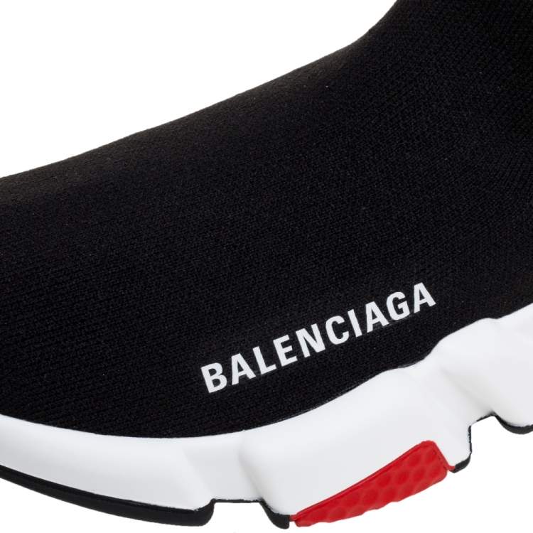 Pre Owned Balenciaga Black Knit Fabric Sock Design 'Speed' Sneakers Size 36