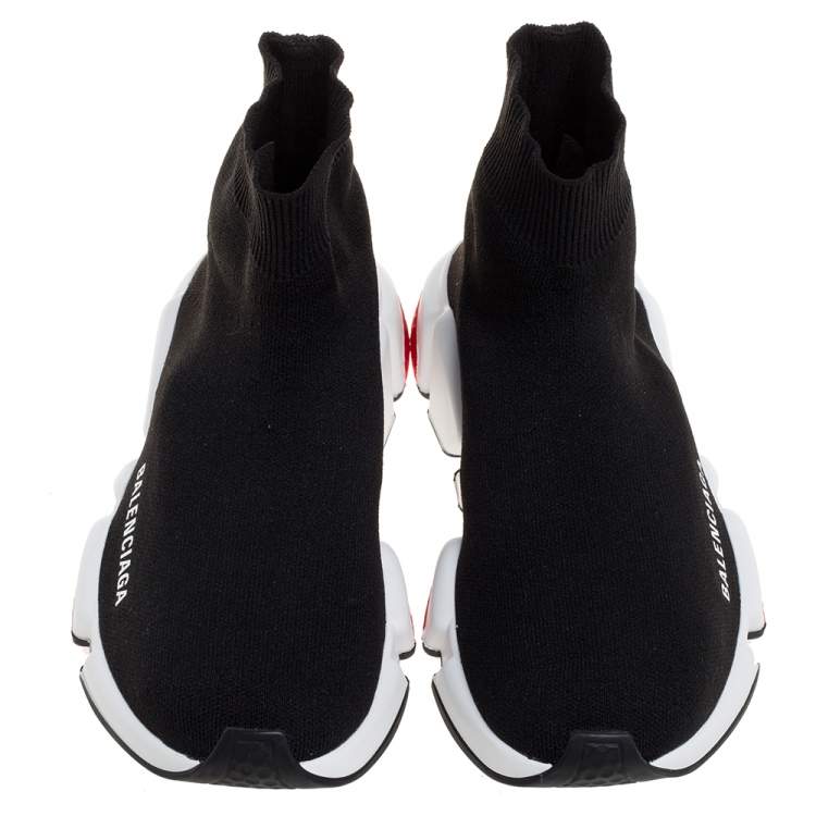 Pre Owned Balenciaga Black Knit Fabric Sock Design 'Speed' Sneakers Size 36