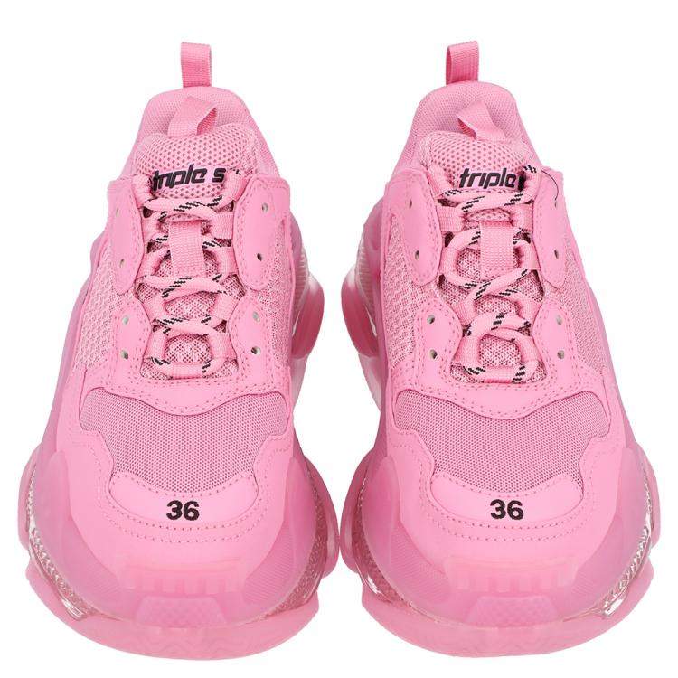 Pre Owned Balenciaga Pink Triple S Clearsole Sneakers Size EU 36