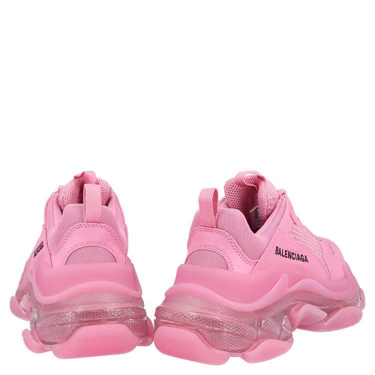 Pre Owned Balenciaga Pink Triple S Clearsole Sneakers Size EU 36