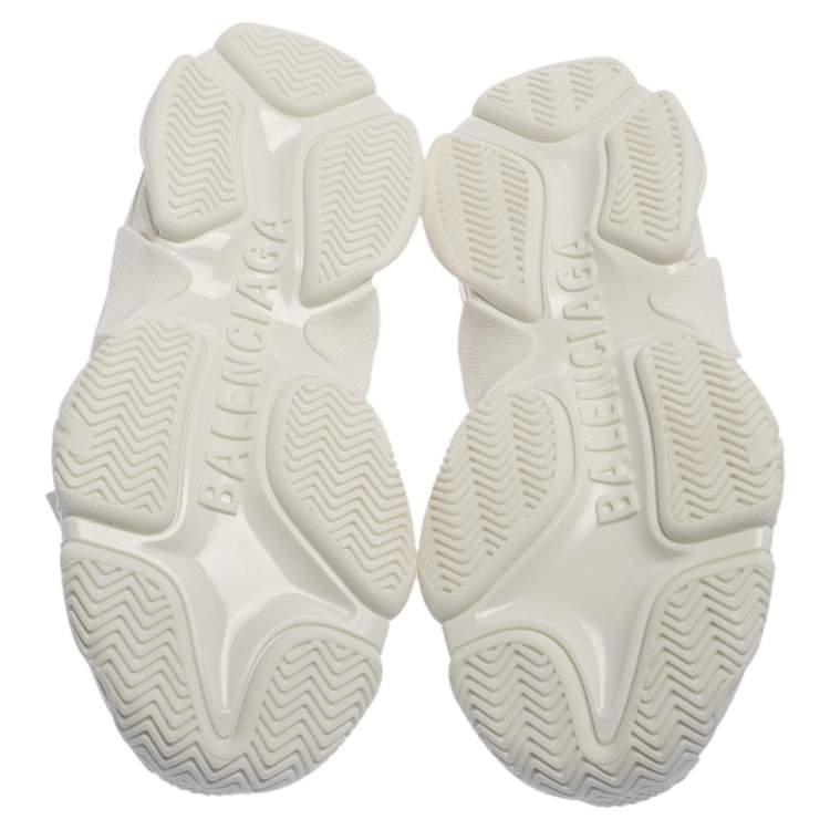 Pre Owned Balenciaga White Triple S All Over Logo Sneakers Size 38