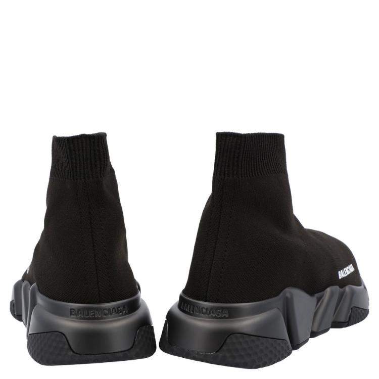 Pre Owned Balenciaga Black Knit Speed.2 Sneakers Size EU 39