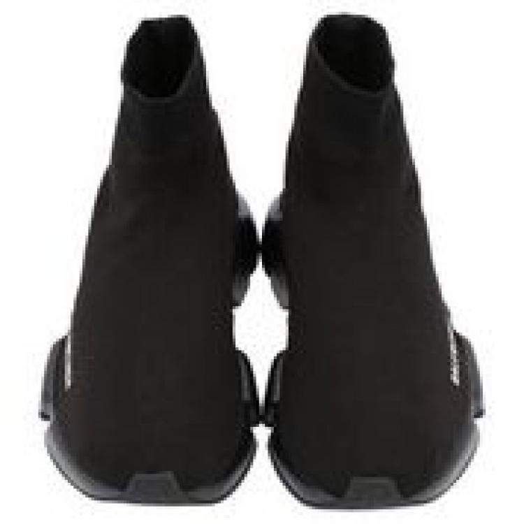 Pre Owned Balenciaga Black Knit Speed.2 Sneakers Size EU 39
