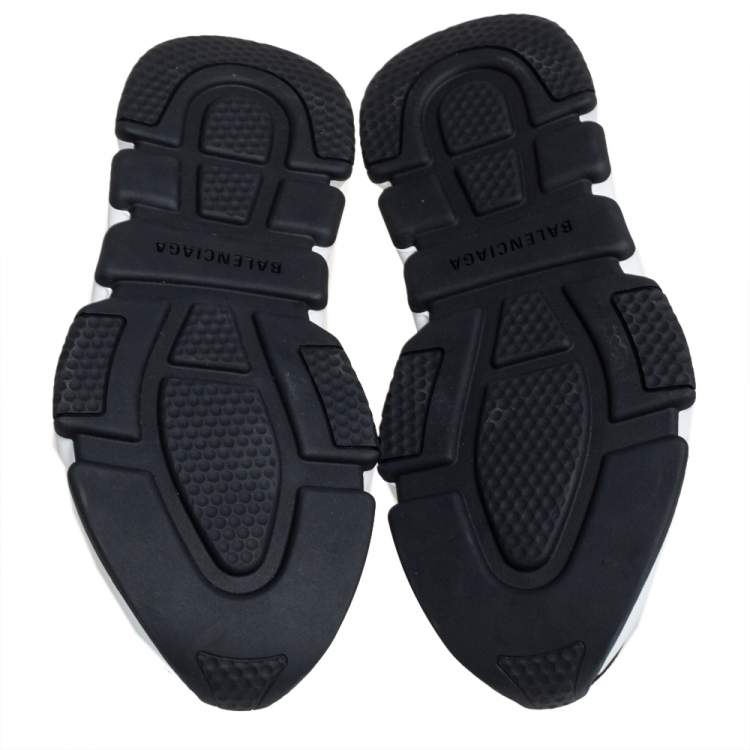 Pre Owned Balenciaga Black Knit Fabric Speed Trainer Slip On Sneakers Size 37