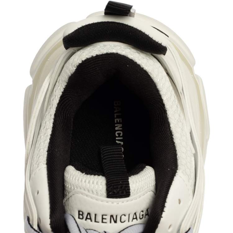 Pre Owned Balenciaga White Mesh And Leather Track Low Top Sneakers 39