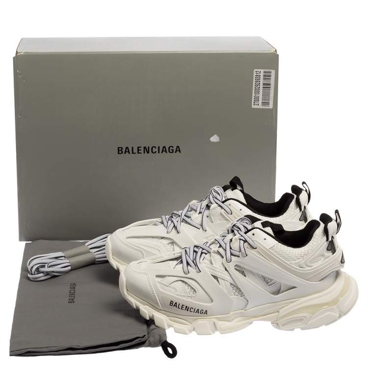 Pre Owned Balenciaga White Mesh And Leather Track Low Top Sneakers 39