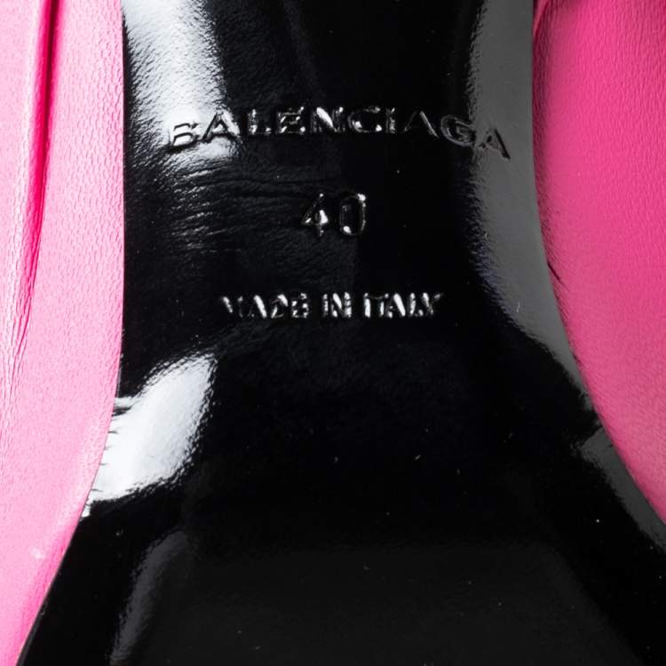Pre Owned Balenciaga Pink/Black Leather Knife Pointed Toe Pumps Size 40
