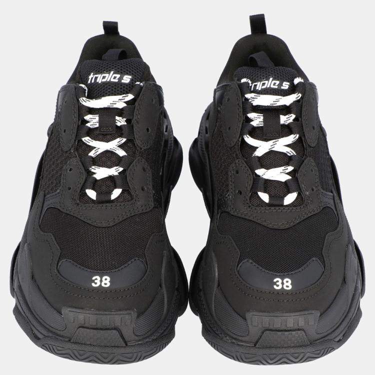 Pre Owned Balenciaga Black Triple S Sneakers Size EU 39