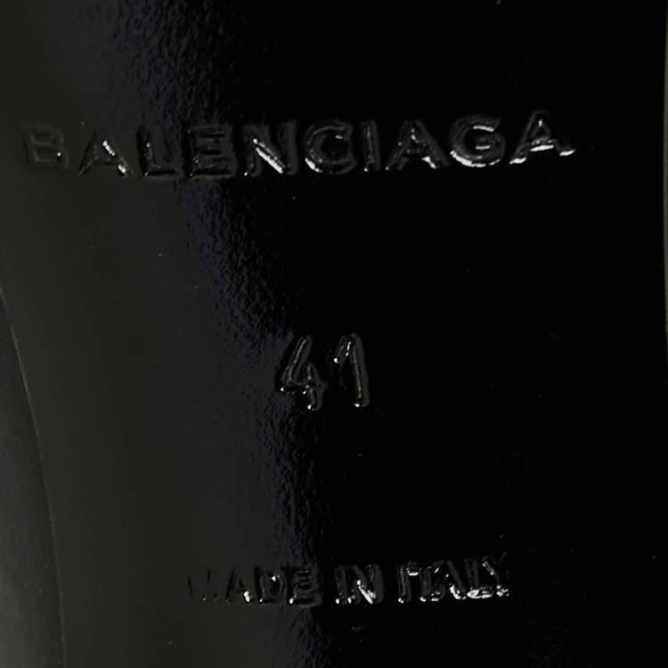 Pre Owned Balenciaga Black Leather Studded Pointed Toe Ankle Wrap Pumps Size 41
