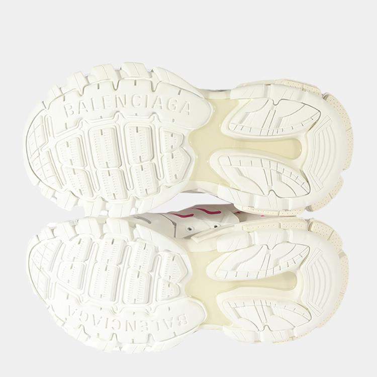 Pre Owned Balenciaga White/Fluo Pink Wmns Track Sneaker EU 37