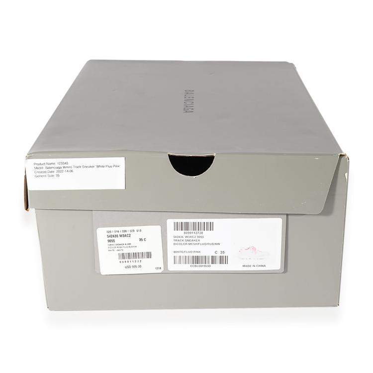 Pre Owned Balenciaga White/Fluo Pink Wmns Track Sneaker EU 37