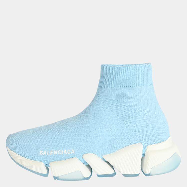 Pre Owned Balenciaga Blue Wmns Knit Speed 2.0 Sneaker EU 36