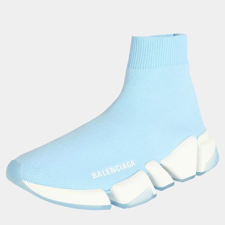Pre Owned Balenciaga Blue Wmns Knit Speed 2.0 Sneaker EU 36