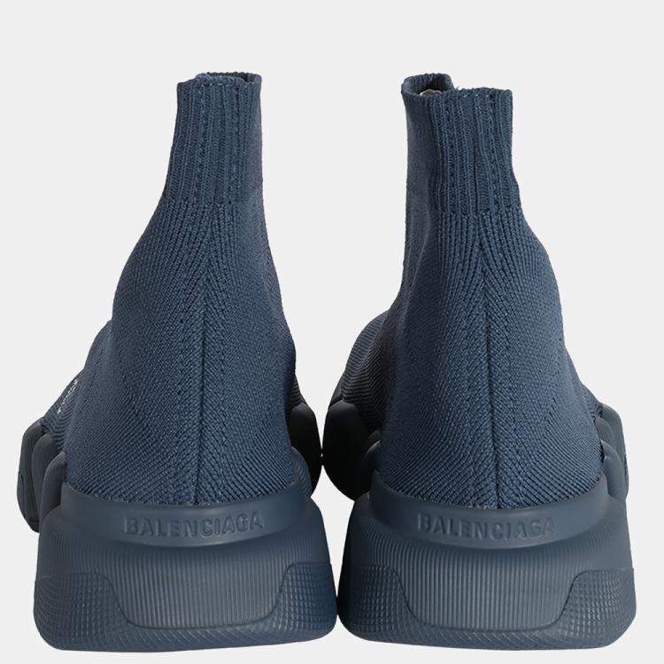 Pre Owned Balenciaga Blue Wmns Knit Speed 2.0 Sneaker EU 37