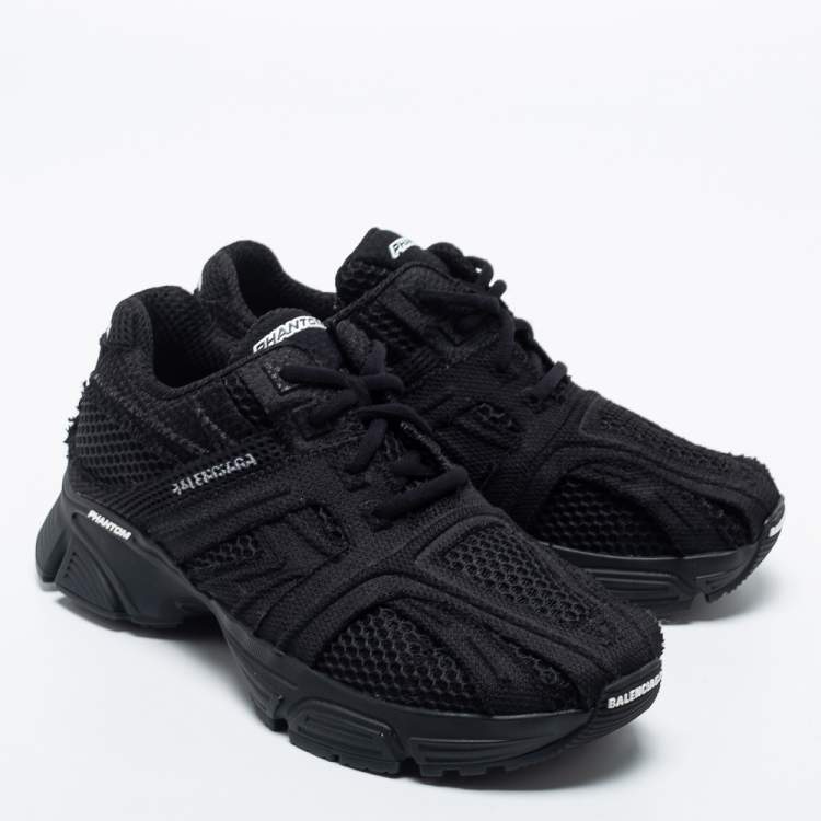 Pre Owned Balenciaga Black Mesh Phantom Low-Top Sneakers Size 37