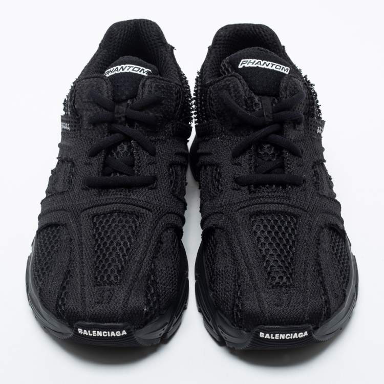 Pre Owned Balenciaga Black Mesh Phantom Low-Top Sneakers Size 37